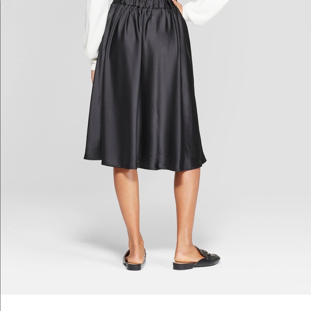 NWT NAVY satin midi skirt target
